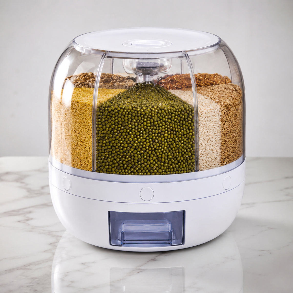 360 Rotating 6 in 1 Grain Storage Dispenser