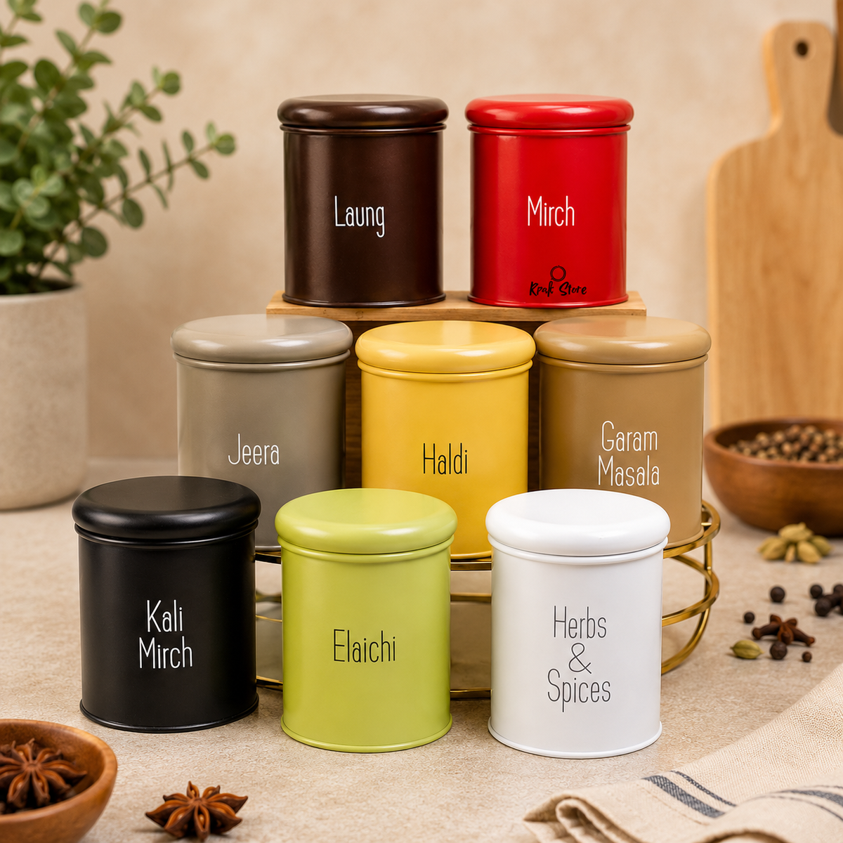 India's Favorite Spice Jar Set - 8 airtight jars